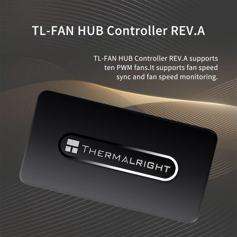 ثيرمالرايت وحدة تحكم مروحة FAN HUB REV. A تدعم 10 مجموعات من المراوح، وحدة تحكم مروحة كمبيوتر بـ 10 منافذ 4 سنون، وحدة تحكم مروحة 12 فولت، لصق قوي + شفط مغناطيسي، إدخال مباشر لكابل طاقة SATA - Image 2