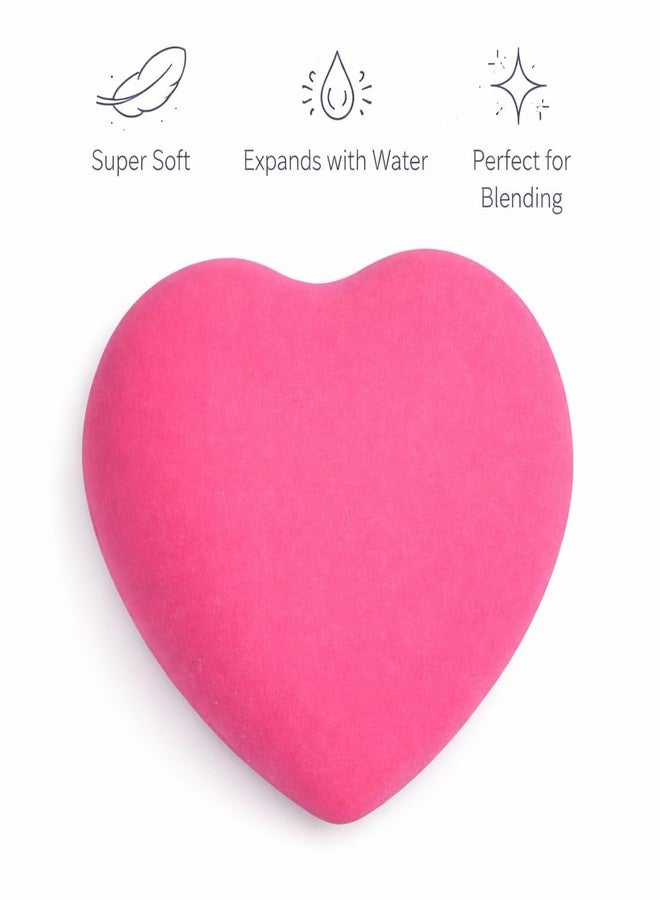 Heart Shape Makeup Sponge for Foundation & Blending, Soft Beauty Blender for Liquid, Cream & Powder Makeup, Pink - Image 4
