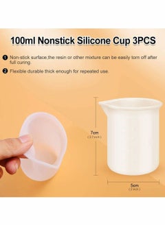 Y&D 3Pcs Mixing Cups for Resin Silicone Measuring - Stain Epoxy Paint 100ml  - Image 5
