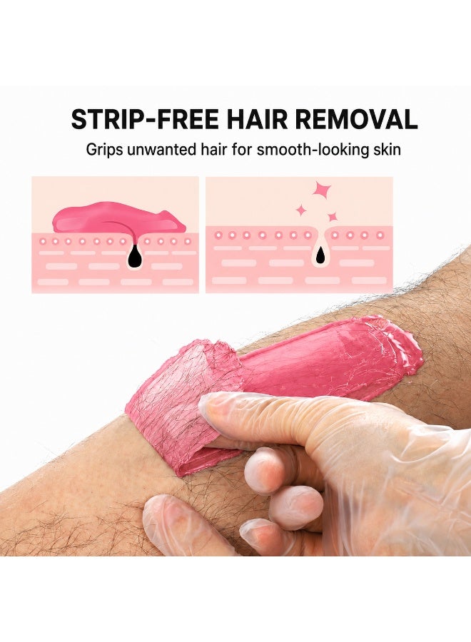 Jagravo Pink Rose Hard Wax Beans & Beads 500g with 100 Wooden Applicator Sticks, Stripless Brazilian Hair Removal Wax for Face, Body, Bikini, Arms & Underarms, Home & Professional Salon Use - Image 3