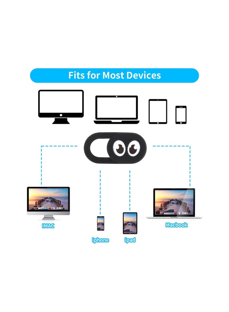 8PCS Webcam Cover Slide, Thin Phone Camera Cover Laptop Computer Camera Cover Slide Blocker Slider Lens Cover Protector Protect Privacy Security Fits Desktop PC Tablet Pad(Eye) - Image 3