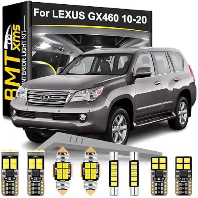 BMT xms طقم إضاءة داخلية LED مكون من 18 قطعة بديلة لسيارة لكزس GX460 موديل 2010-2020، مصابيح بيضاء باردة 6000 كلفن - Image 1