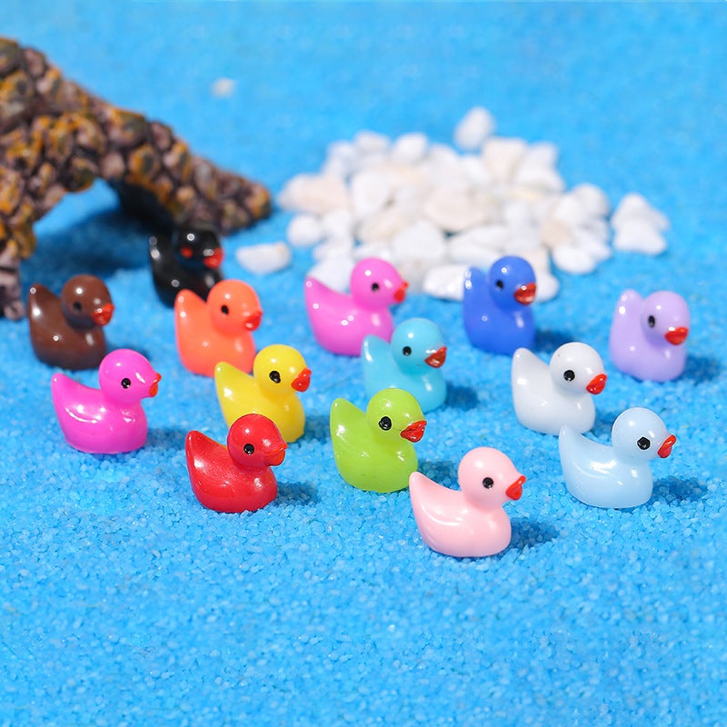 Yellow Duck Moss Micro Landscape Ornaments Fleshy Ornaments Zakka Goods Crafts Small Ornaments Resin Animal Ornaments - Image 2