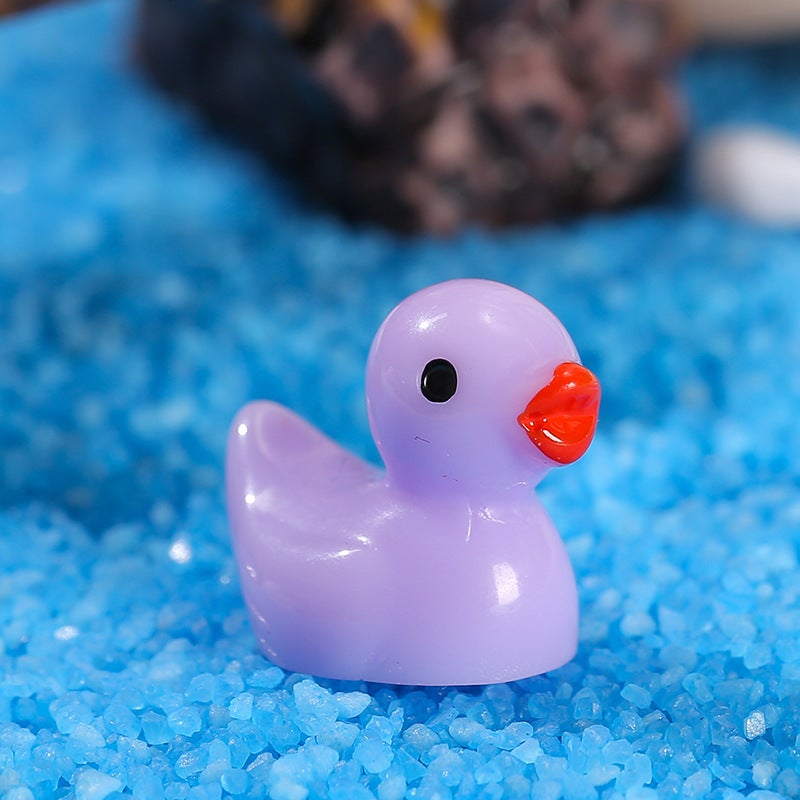 Yellow Duck Moss Micro Landscape Ornaments Fleshy Ornaments Zakka Goods Crafts Small Ornaments Resin Animal Ornaments - Image 1