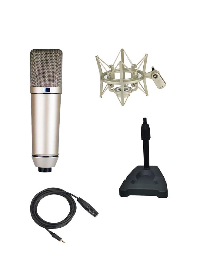 Generic HOLI U87 Condenser microphone  Set, Computer Microphone, Studio Microphone, Mixer Karaoke Sound Card Recording Microphone, High-Quality Auxiliary Microphone for Sound Transmission  - Image 4