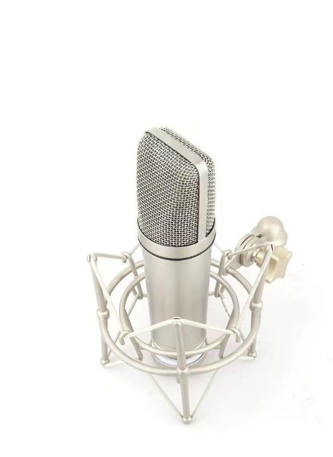 Generic HOLI U87 Condenser microphone  Set, Computer Microphone, Studio Microphone, Mixer Karaoke Sound Card Recording Microphone, High-Quality Auxiliary Microphone for Sound Transmission  - Image 1