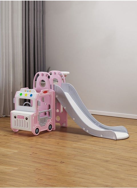 Child Bus Theme Baby Play Slide Safe Kids Plastic Colorful Indoor Playground Plastic Slides