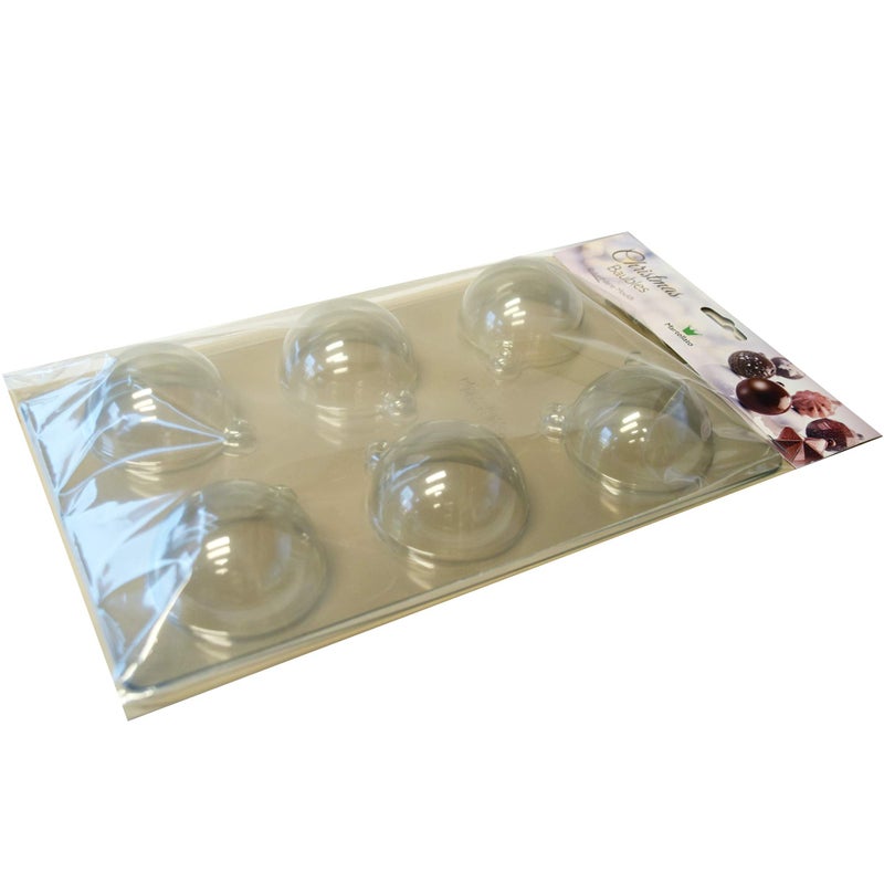 Martellato 20SF007 Set of 2 Molds with Smooth Christmas Bauble Cavities 60mm