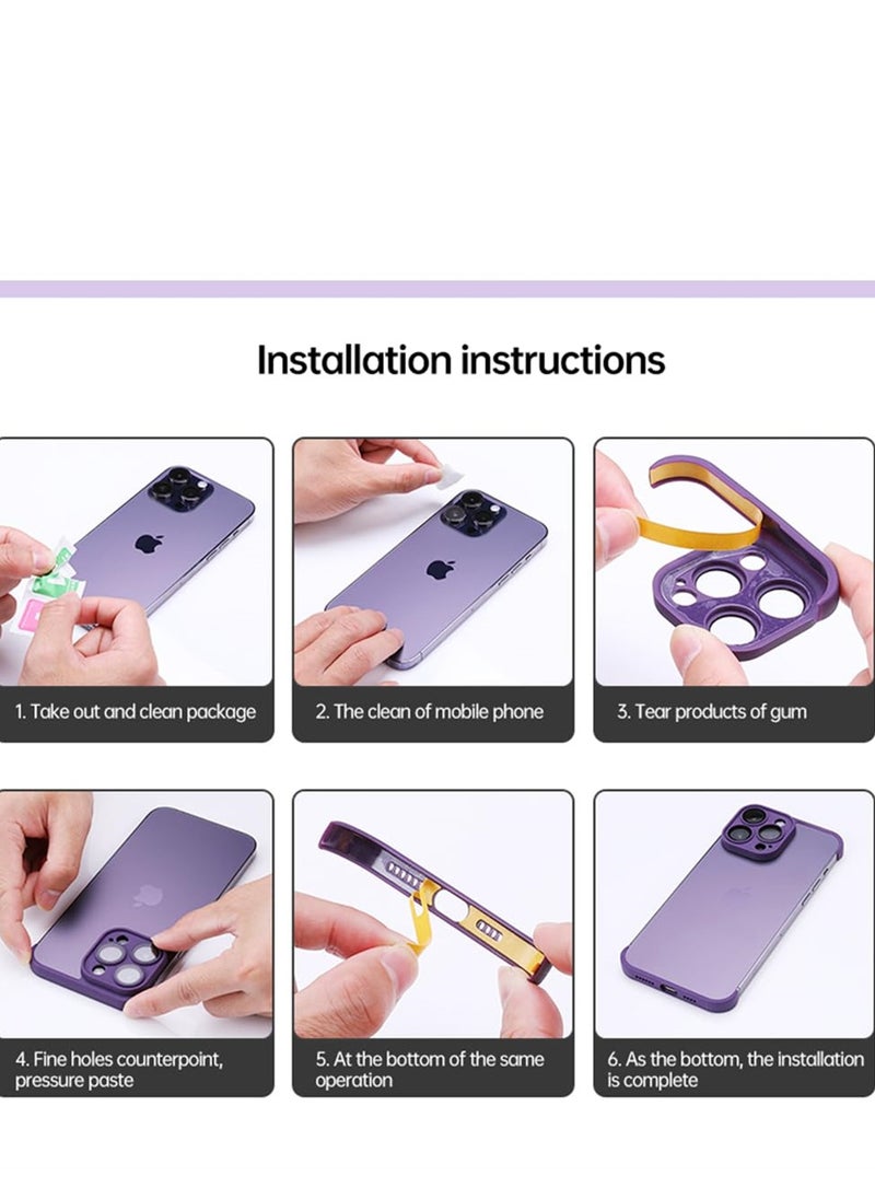 Generic - Ultra-Thin Frameless Silicone Bumper Case for iPhone 14 Pro, Scratch Resistant Camera Lens Protector in Purple - Image 1