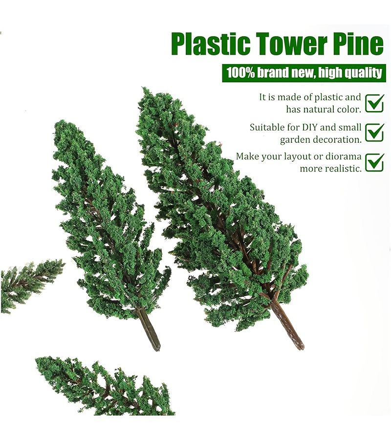 16 Pcs Model Pine Trees 1.4 To 6.3 Inch Mixed Miniature Trees For Diorama Fake Landscape Crafts Building Scene - Image 2