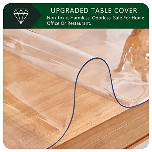 FEHAONST 12x12 Inch Clear PVC Desk Cover Protector Crystal Vinyl Table Top Protection Square Waterproof Plastic Table Cover Cloth Non-Slip Desk Mat for Coffee Table Dresser Night Stand Heat Resistant - Image 2