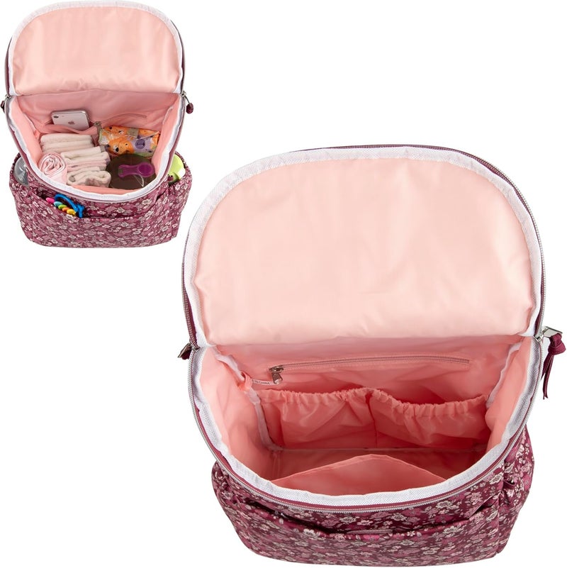 Baby Essentials Floral Diaper Backpack with Changing Pad - Image 5