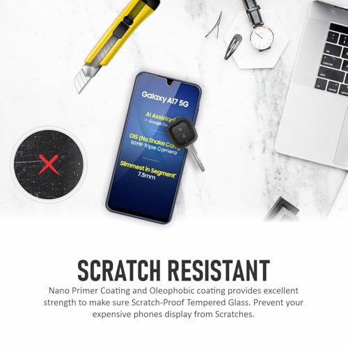 SupCares Tempered Glass for Samsung Galaxy A17, Galaxy M17, M36, F36 and Galaxy F17 (6.7 Inch) With Installation Kit | Military-Grade Gorilla Screen Protector | Edge to Edge Coverage | Black - Image 5