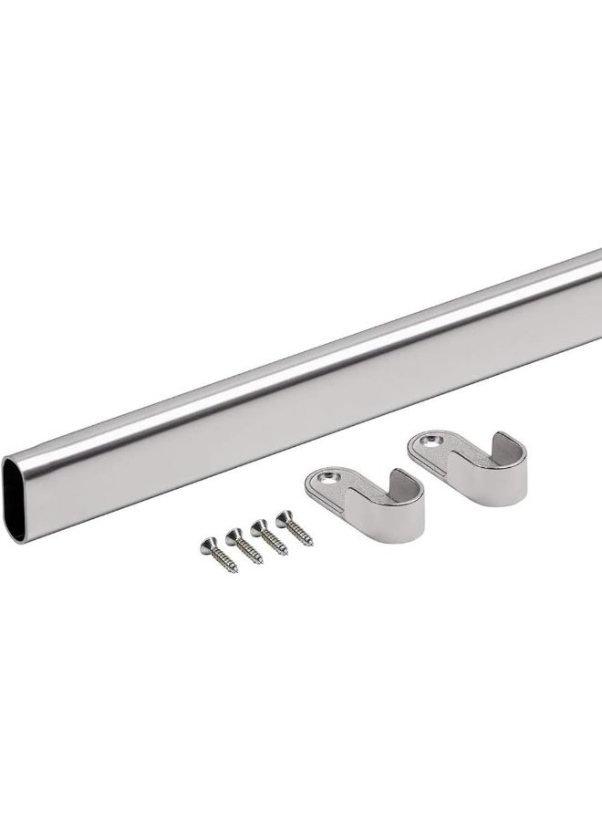 Royal Apex 95 Cm Wardrobe Bar Clothes Rod Closet And Cupboard Organizer Chromed Steel With Fittings Easy Installation Rail Coat Rack Wall Or Clothes Rail Pack Of 1  - Image 1