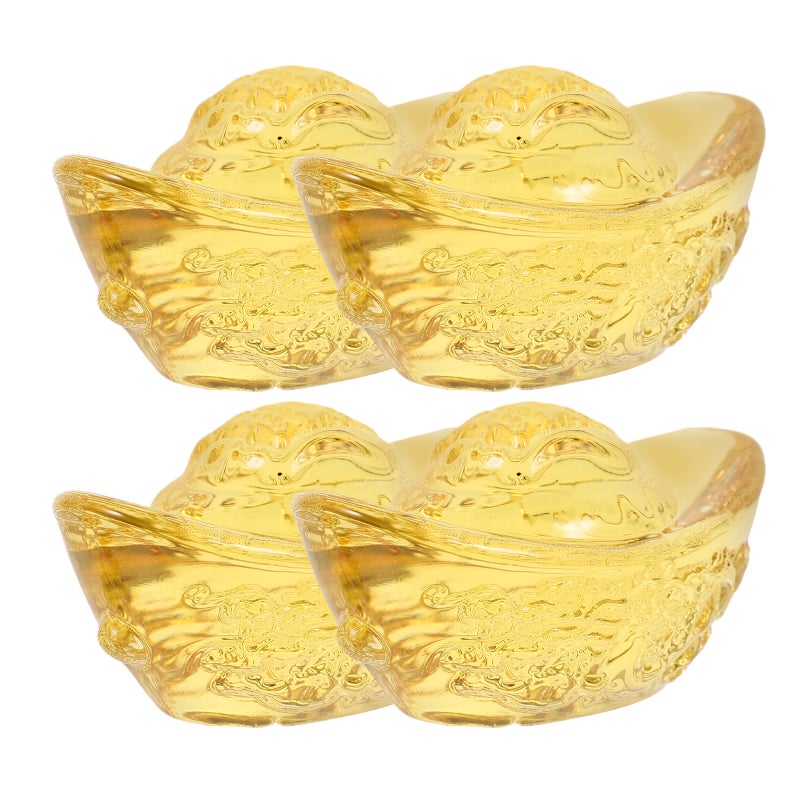 4pcs Crystal Yuan Bao Bedroom Decor Faux Crystal Figurines Chinese Good Luck Ornaments Home Decoration Asian Decor for Home - Image 4