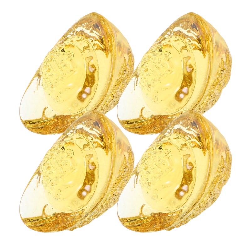 4pcs Crystal Yuan Bao Bedroom Decor Faux Crystal Figurines Chinese Good Luck Ornaments Home Decoration Asian Decor for Home - Image 1