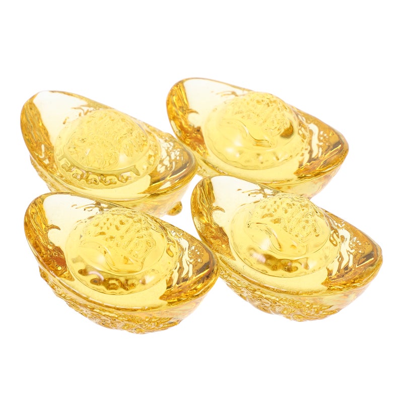 4pcs Crystal Yuan Bao Bedroom Decor Faux Crystal Figurines Chinese Good Luck Ornaments Home Decoration Asian Decor for Home - Image 5