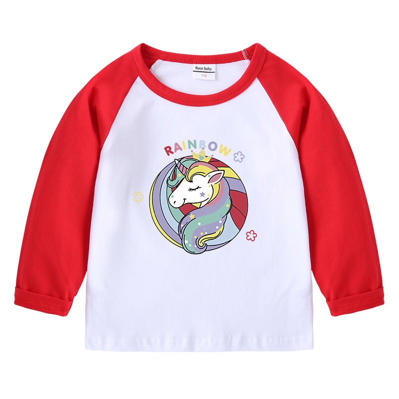 2023 New Children'S T-Shirt Round Neck Cartoon Long Sleeve Top Base Shirt Boys And Girls Baby Cotton T-Shirt - Image 5