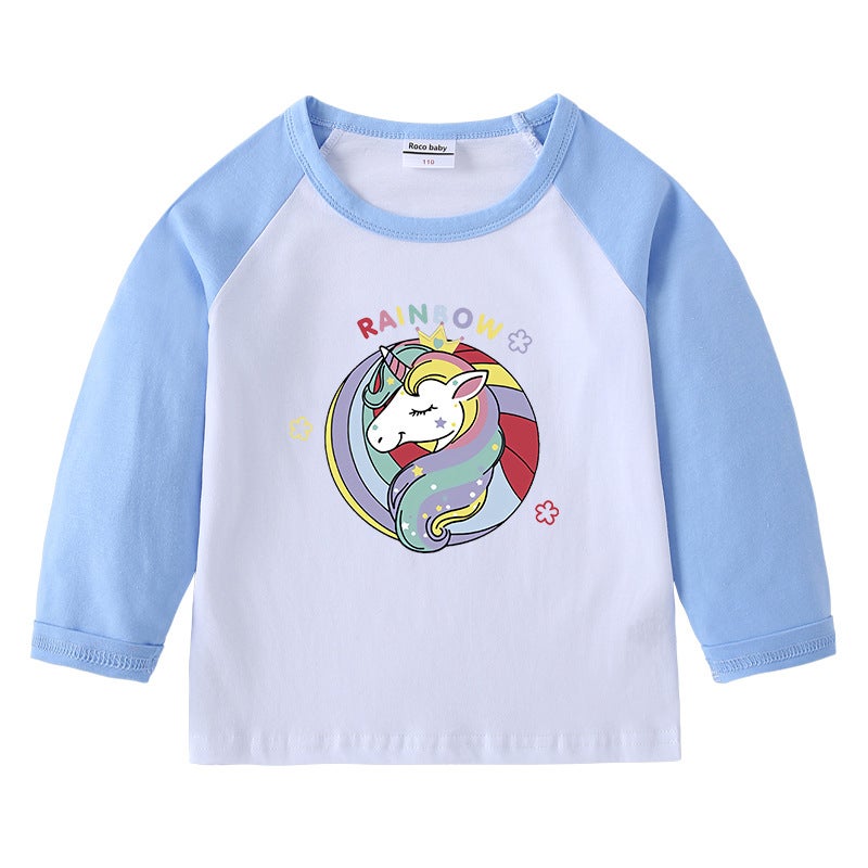2023 New Children'S T-Shirt Round Neck Cartoon Long Sleeve Top Base Shirt Boys And Girls Baby Cotton T-Shirt - Image 3