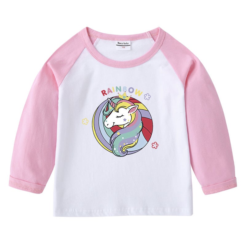 2023 New Children'S T-Shirt Round Neck Cartoon Long Sleeve Top Base Shirt Boys And Girls Baby Cotton T-Shirt - Image 2