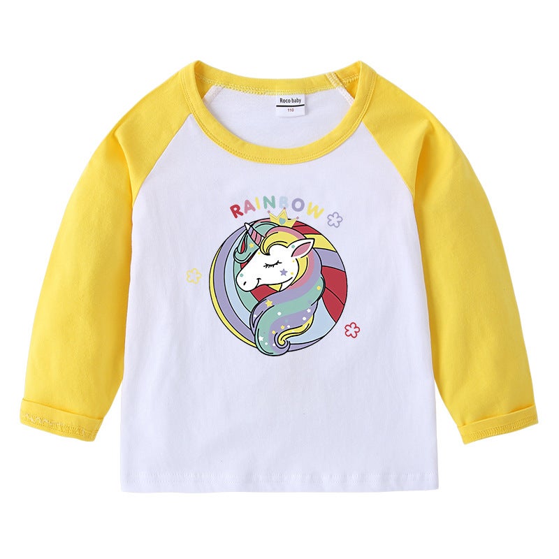 2023 New Children'S T-Shirt Round Neck Cartoon Long Sleeve Top Base Shirt Boys And Girls Baby Cotton T-Shirt - Image 4