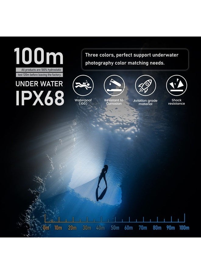 LetonPower Diving Flashlight,LetonPower L12 8000Lumens Dive Light,100m Underwater Video Light, Scuba Dive Lights, Underwater Flashlight with Type-C Charging for Professional Under Water Sports - Image 4