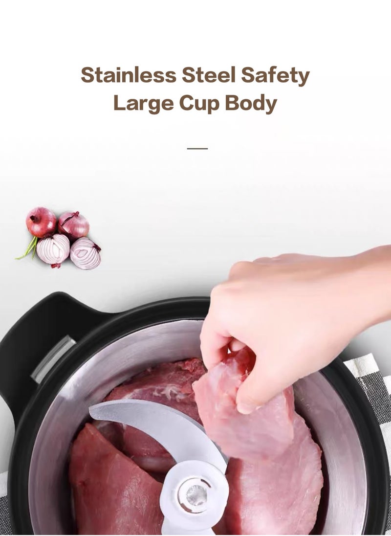 LAC LAICHY - Electric Food Chopper，6L large Meat Grinder 2 Speeds Food Processor Stainless Steel Food Processor Elegant Slicer With Integrated 4-Sharp Blades Non-slip mat And Child Safety Lock - Image 1