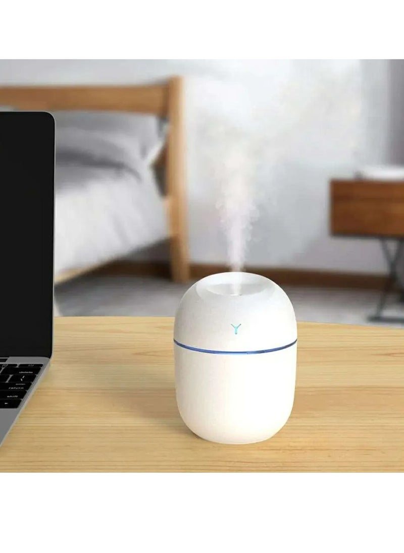 Trommel 220ml Humidifier USB Ultrasonic Essential Oil Diffuser Cool Mist Electric Humidifier with Colorful Lights (Color: Khaki)