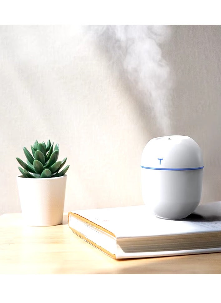 Trommel 220ml Humidifier USB Ultrasonic Essential Oil Diffuser Cool Mist Electric Humidifier with Colorful Lights (Color: Khaki)