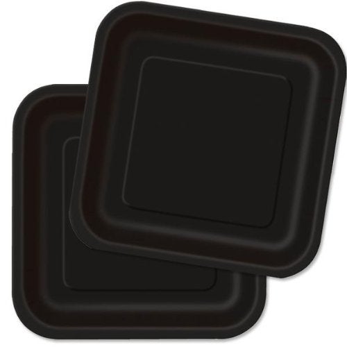 Unique Party Black Square Disposable Paper Dessert Plates - 7'', 16 Pieces - Perfect for Parties, Weddings, Holidays & More - Image 4
