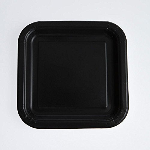 Unique Party Black Square Disposable Paper Dessert Plates - 7'', 16 Pieces - Perfect for Parties, Weddings, Holidays & More - Image 2