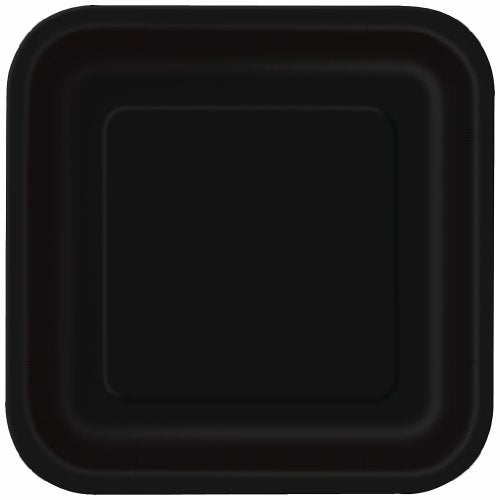 Unique Party Black Square Disposable Paper Dessert Plates - 7'', 16 Pieces - Perfect for Parties, Weddings, Holidays & More - Image 5