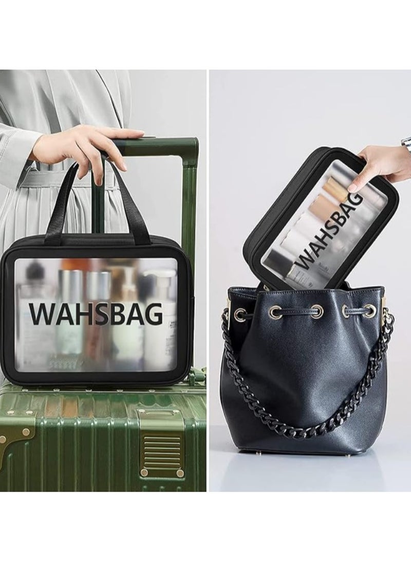 3pcs Clear Cosmetic Bag - Travel Cosmetic Bag for Women Girls - Travel Makeup Bag - Small Toiletry Bags PVC Plastic - Waterproof Cosmetic Wash Bag Zipper Makeup Bag for Women - Image 4