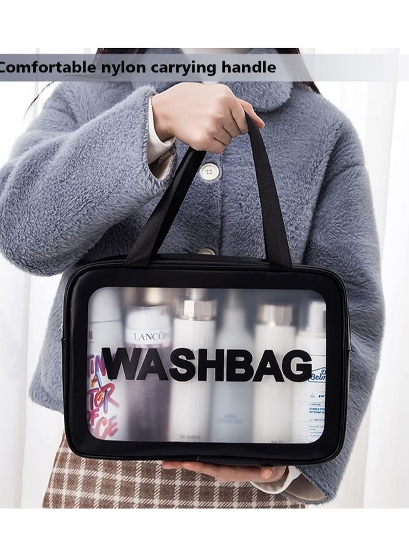 3pcs Clear Cosmetic Bag - Travel Cosmetic Bag for Women Girls - Travel Makeup Bag - Small Toiletry Bags PVC Plastic - Waterproof Cosmetic Wash Bag Zipper Makeup Bag for Women - Image 3