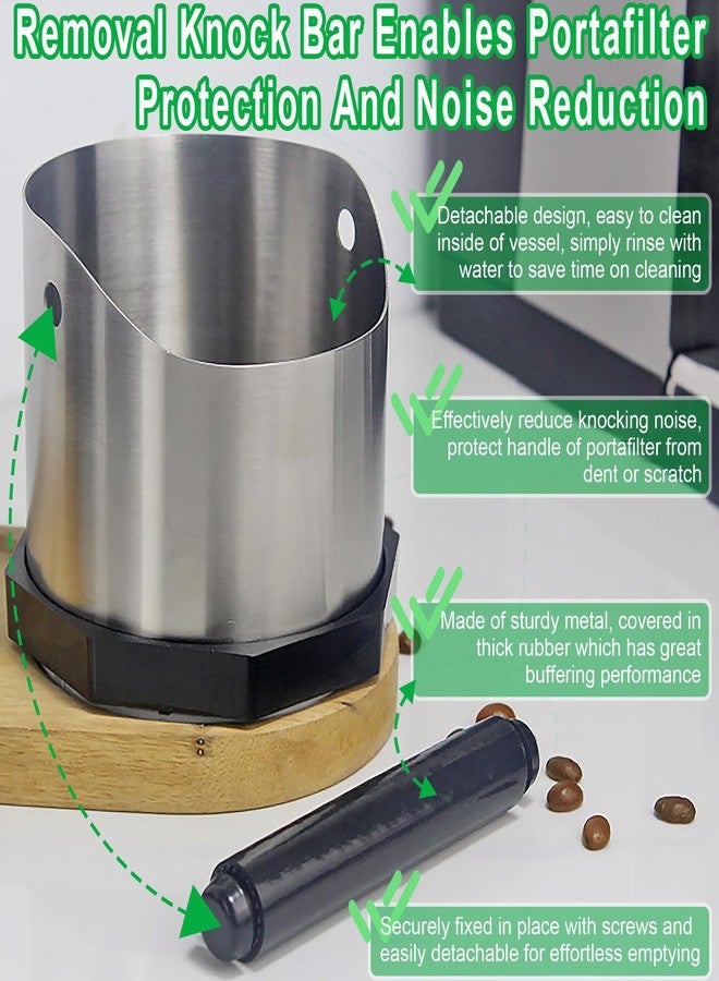 MEDIMATIC Stainless Steel Espresso Knock Box, Easy & Mess-Free Disposal of Coffee & Espresso Grounds, Coffee Knock Box with Removable Knock Bar & Non-Slip Base, Dishwasher Safe Espresso Puck Knock Box for Home - Image 5