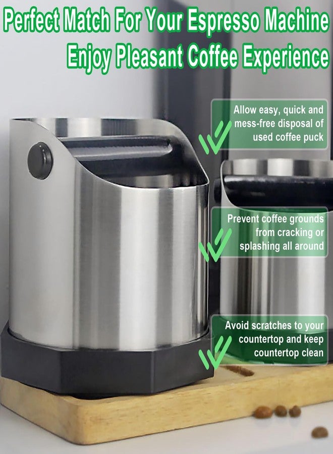 MEDIMATIC Stainless Steel Espresso Knock Box, Easy & Mess-Free Disposal of Coffee & Espresso Grounds, Coffee Knock Box with Removable Knock Bar & Non-Slip Base, Dishwasher Safe Espresso Puck Knock Box for Home - Image 2