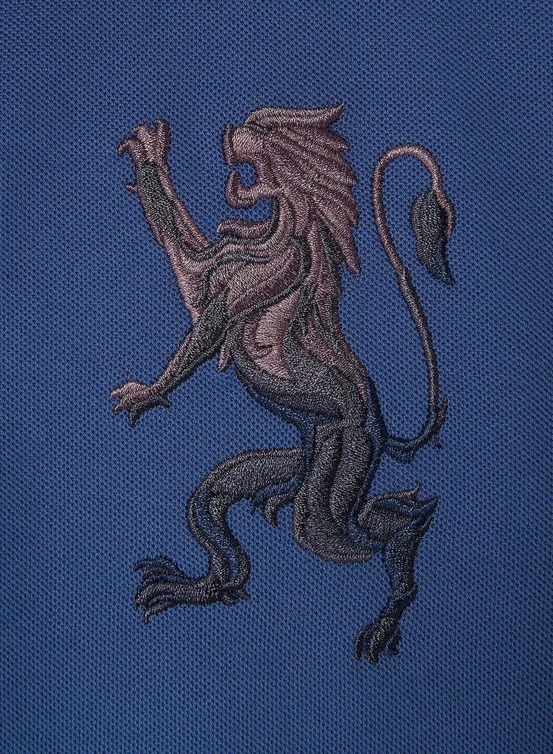 GIORDANO  Men's 3D Lion Polo: Slim Fit, Bold Embroidery, Premium Pique for Men | Best Price UAE