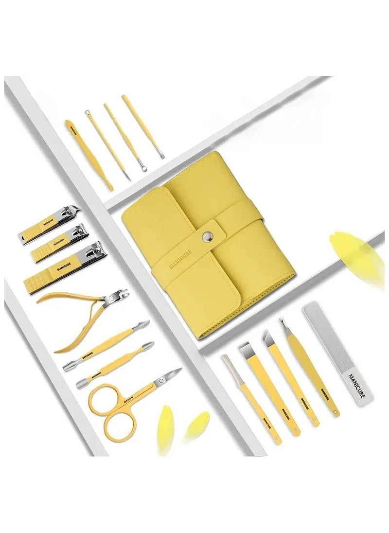 ORiTi 16-in-1 Professional Manicure and Pedicure Set with Stainless Steel Tools and Leather Case  - Image 3