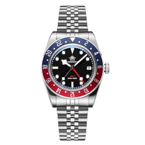 ADDIESDIVE ساعات ADDIESDIVE GMT للرجال ساعة غواص كوارتز بحركة Ronda 51524H مقاومة للماء 200 م BGW9 زرقاء مضيئة - Image 1