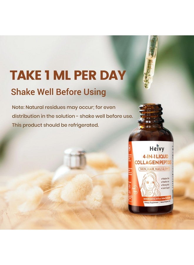 Heivy Liquid Collagen for Women, Liquid Biotin & Collagen for Radiant Skin, Hair Growth, Strong Nails, Joint Support, 20500 mcg 4-in-1 Collagen Drops, Advanced Absorption, Raspberry Flavor- 2 FL OZ - Image 4