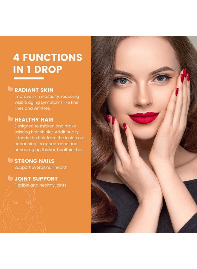 Heivy Liquid Collagen for Women, Liquid Biotin & Collagen for Radiant Skin, Hair Growth, Strong Nails, Joint Support, 20500 mcg 4-in-1 Collagen Drops, Advanced Absorption, Raspberry Flavor- 2 FL OZ - Image 3