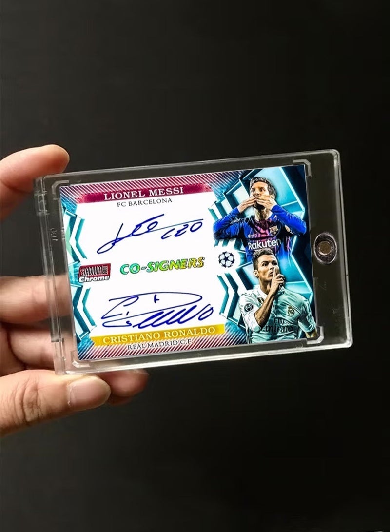 كارديتوسيل ### 优化后电商英文标题（更贴合海外平台搜索逻辑） Cristiano Ronaldo & Lionel Messi Dual Autograph Football Card, Refractor Collector’s Edition Signed Sports Memorabilia for Football Fans & Collectors  ### 阿拉伯语翻译（商品标题商用标准译法） بطاقة كرة قدم موقعة مزدوجة كريستيانو رونالدو وليونيل ميسي، إصدار جامع بسطح عاكس، تحفة رياضية موقعة لعشاق كرة القدم والجامعين - Image 3