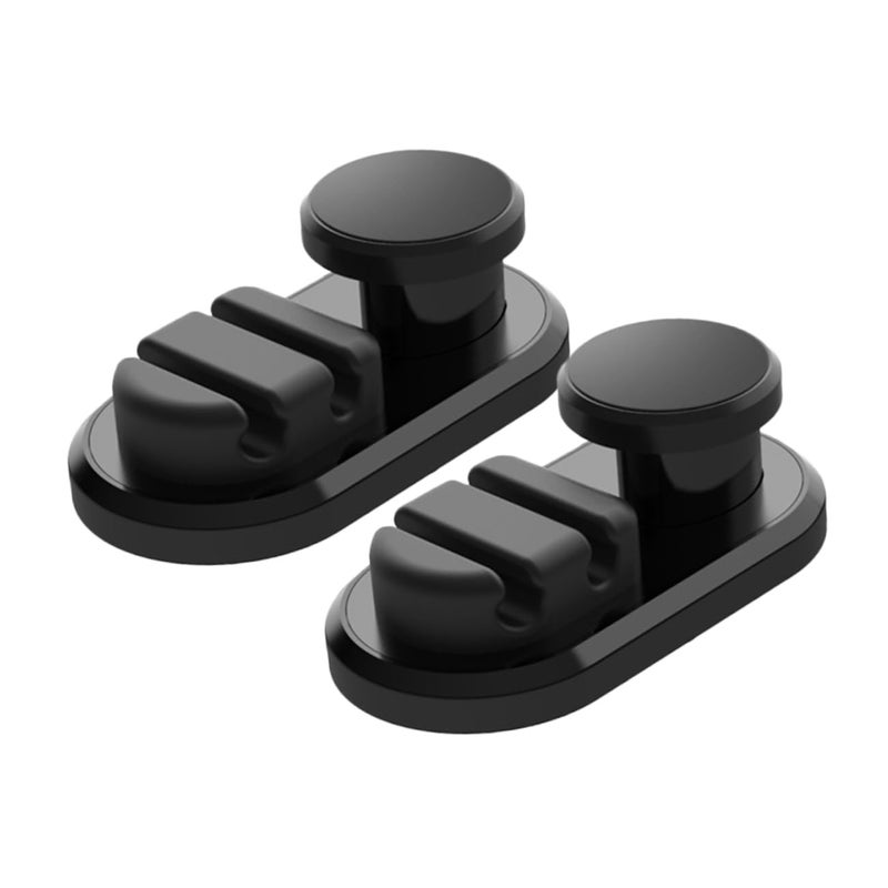 Adhesive Cable Clips For Home Office Car 2 Pack Cord Management Black - Image 2