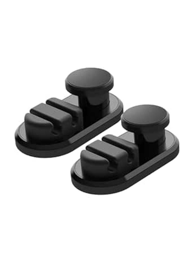 Adhesive Cable Clips For Home Office Car 2 Pack Cord Management Black - Image 1