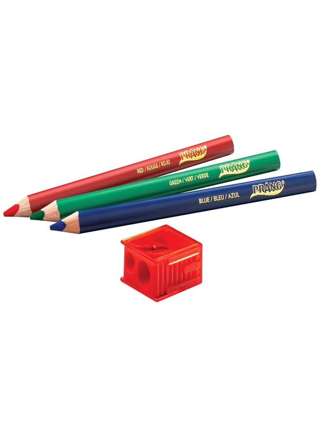 Prang Easy to Hold, Long, Triangular Colored Pencils Class Pack, 12 Colors, 5.5 mm Core, 144 Pencils, 6 Sharpeners - Image 4