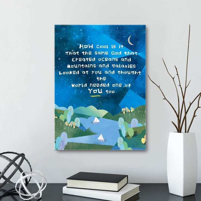 OTINGQD How Cool is it The Same God Inspirational Bible Verses Framed Canvas Prints Wall Art for Teens Kids Bedroom Nursery Classroom Dorm Wall Decor  Christian Gifts for Kids - Image 3