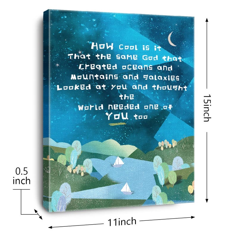 OTINGQD How Cool is it The Same God Inspirational Bible Verses Framed Canvas Prints Wall Art for Teens Kids Bedroom Nursery Classroom Dorm Wall Decor  Christian Gifts for Kids - Image 2