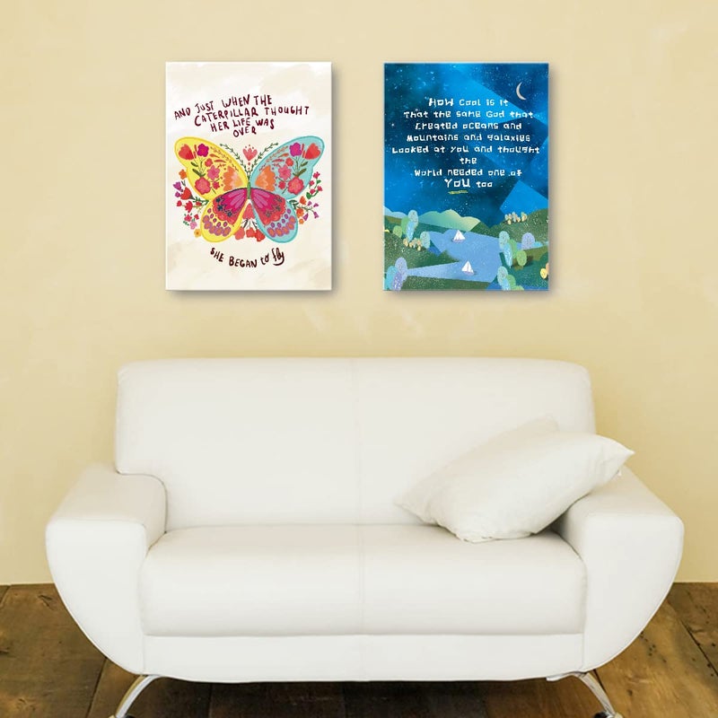 OTINGQD How Cool is it The Same God Inspirational Bible Verses Framed Canvas Prints Wall Art for Teens Kids Bedroom Nursery Classroom Dorm Wall Decor  Christian Gifts for Kids - Image 5