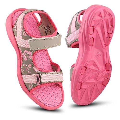 FUEL Sandals for Girl, Stylish & Comfortable Casual Sandals, Perfect Outdoor Beach Anti-Skid Sports Footwear for Girl Child (3UK-PINK) - Image 1
