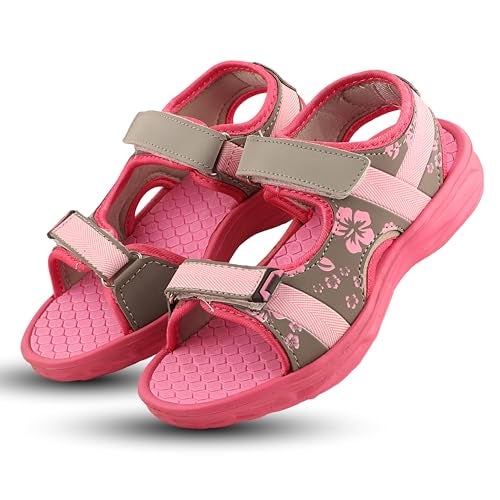 FUEL Sandals for Girl, Stylish & Comfortable Casual Sandals, Perfect Outdoor Beach Anti-Skid Sports Footwear for Girl Child (3UK-PINK) - Image 5